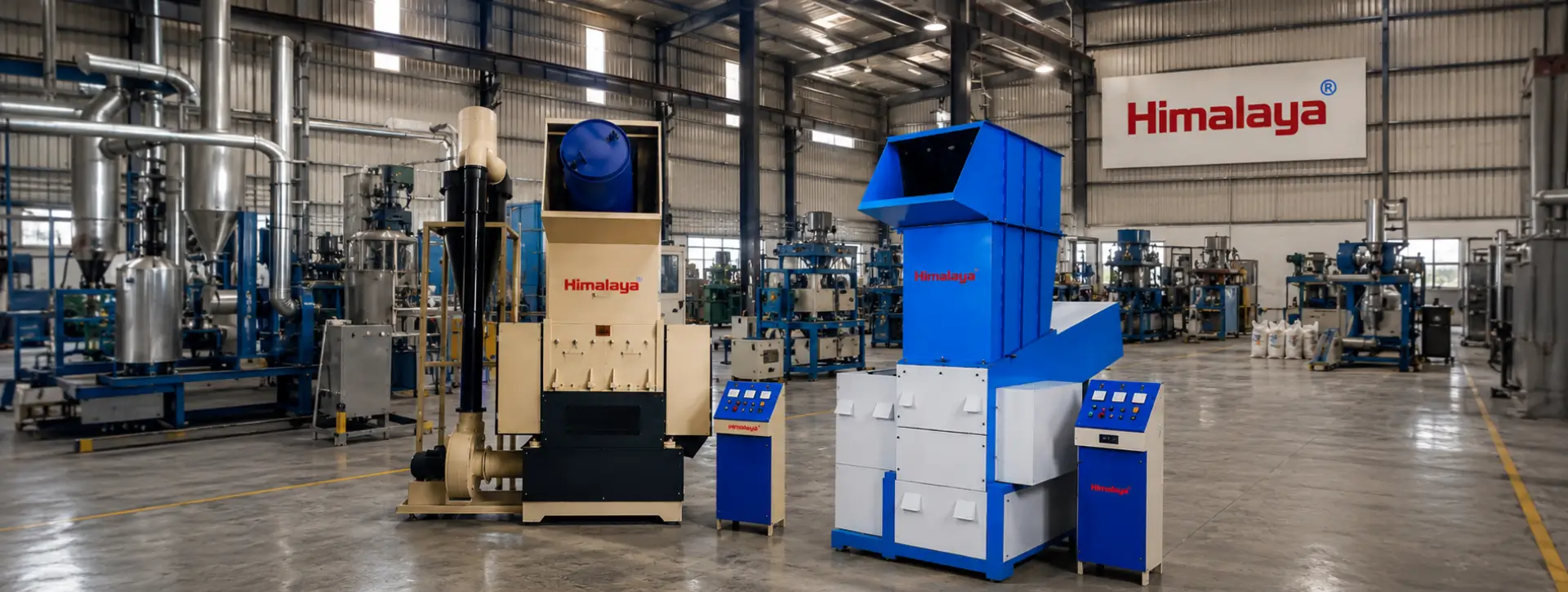 Industrial plastic granulator manufacturer facility and machinery
